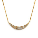 Silver 925 Gold Plated Crescent CZ Inlay Necklace - BGP00801 | Silver Palace Inc.
