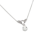 Silver 925 Rhodium Plated Clear CZ Stone Tear Drop Shape Pendant Necklace - BGP00846C | Silver Palace Inc.