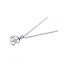 Silver 925 Clear CZ Rhodium Plated Sun Star Pendant Necklace - STP00387 | Silver Palace Inc.