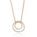 Closeout-Silver 925 Clear CZ Rose Gold Plated Open Circle Pendant Necklace - STP00416RGP | Silver Palace Inc.
