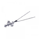 Silver 925 Rhodium Plated Square CZ Cross Pendant Necklace - STP00444 | Silver Palace Inc.