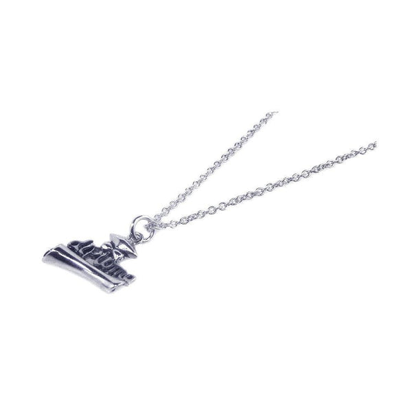 Silver 925 Rhodium Plated Diploma Pendant Necklace - STP00509 | Silver Palace Inc.