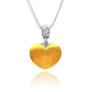 Closeout-Silver 925 Gold Plated Clear CZ Heart Pendant Necklace - STP00680 | Silver Palace Inc.