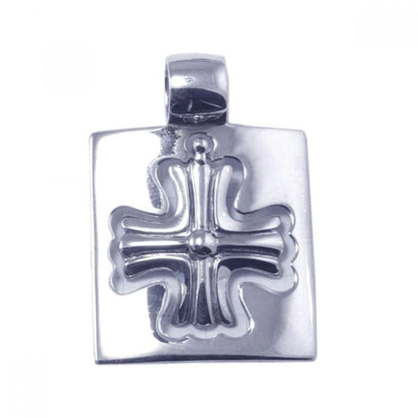Closeout-Silver 925 Rhodium Plated Cross Pendant - STP00775 | Silver Palace Inc.