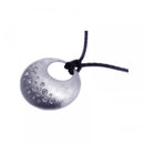 Closeout-Silver 925 Rhodium Plated Clear CZ Medallion Pendant Leather Necklace - STP00815 | Silver Palace Inc.