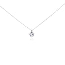 Silver 925 Rhodium Plated Clear CZ Simple Pendant Necklace - STP00853 | Silver Palace Inc.
