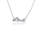 Silver 925 Rhodium Plated Clear CZ Love Pendant Necklace - STP00854 | Silver Palace Inc.