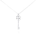 Silver 925 Rhodium Plated Luck Key Pendant Necklace - STP00980 | Silver Palace Inc.