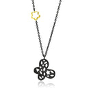 Silver 925 Black Rhodium Plated Clear CZ Butterfly Pendant Necklace - STP01348 | Silver Palace Inc.