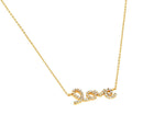 Silver 925 Gold Plated Clear CZ Love Pendant Necklace - STP01383GP | Silver Palace Inc.