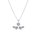 Silver 925 Rhodium Plated Heart CZ Stud Earring and Necklace Set - STS00350 | Silver Palace Inc.