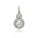 Silver 925 Rhodium Plated Multiple Graduated Circle Micro Pave CZ Dangling Pendant - ACP00075