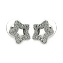 Silver 925 Rhodium Plated Clear Open Heart CZ Stud Earrings - BGE00057 | Silver Palace Inc.