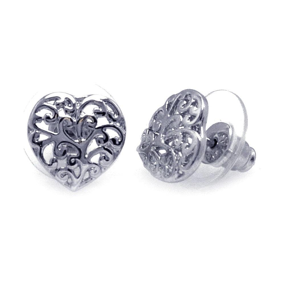 Sterling Silver Heart Earrings - Silver Palace Inc.
