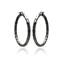 Closeout-Silver 925 Black Rhodium Plated Hoop Earrings - ITE00021BLK | Silver Palace Inc.