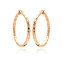 Closeout-Silver 925 Rose Gold Plated Hoop Earrings - ITE00021RGP | Silver Palace Inc.