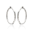 Closeout-Silver 925 Rhodium Plated Hoop Earrings - ITE00021RH | Silver Palace Inc.