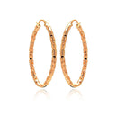 Closeout-Silver 925 Rose Gold Plated Oval Hoop Earrings - ITE00022RGP | Silver Palace Inc.