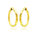 Closeout-Silver 925 Gold Plated Oval Hoop Earrings - ITE00023GP | Silver Palace Inc.