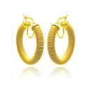 Closeout-Silver 925 Gold Plated Italian Hoop Earrings - ITE00030GP | Silver Palace Inc.