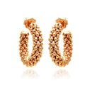 Closeout-Silver 925 Rose Gold Plated Italian Crescent Stud Earrings - ITE00032RGP | Silver Palace Inc.