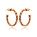 Closeout-Silver 925 Rose Gold Plated Crescent Hoop Earrings - ITE00038RGP | Silver Palace Inc.