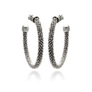 Closeout-Silver 925 Rhodium Plated Hoop Earrings - ITE00042RH | Silver Palace Inc.