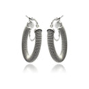 Closeout-Silver 925 Rhodium Plated Hoop Earrings - ITE00043RH | Silver Palace Inc.