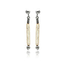 Closeout-Silver 925 Rose Gold Plated Dangling Mesh Stud Earrings - ITE00046RGP | Silver Palace Inc.