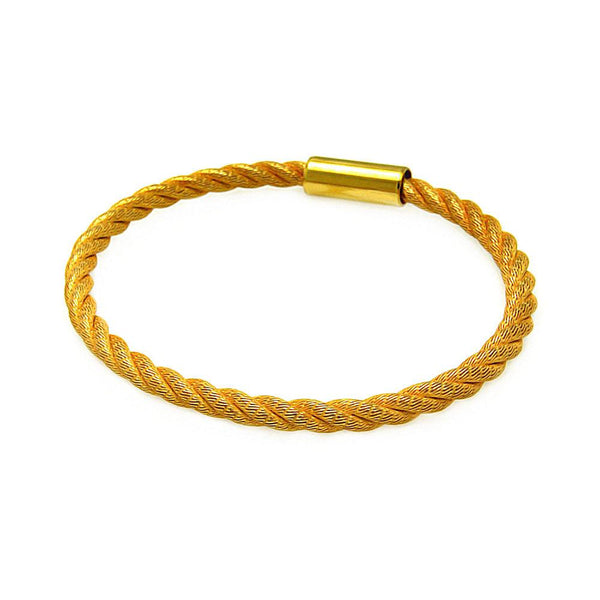 Silver 925 Gold Plated Rope Italian Bracelet - ITB00086GP | Silver Palace Inc.