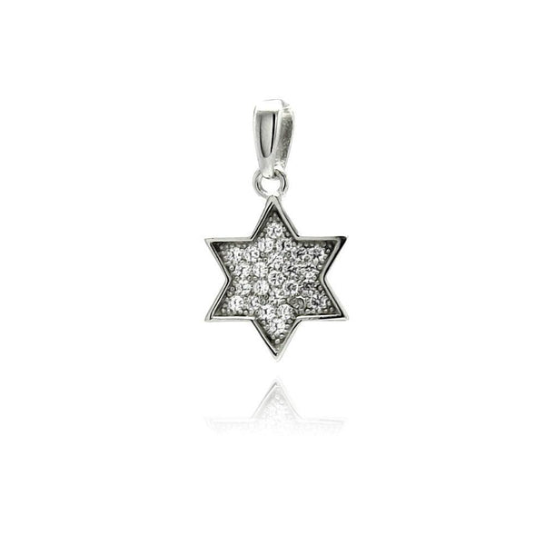 Silver 925 Rhodium Plated Star CZ Dangling Pendant - ACP00026