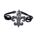Silver 925 Oxidized Fleur de Lis Bracelet - BGB00119 | Silver Palace Inc.