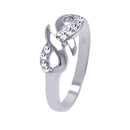 Silver 925 Rhodium Plated CZ Infinity Ribbon Ring - AAR0033 | Silver Palace Inc.