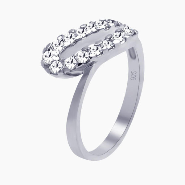 Silver 925 Rhodium Plated CZ Ring - AAR0049 | Silver Palace Inc.