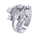 Silver 925 Rhodium Plated Multiple Sized Clear CZ Wrap Ring - AAR0058 | Silver Palace Inc.