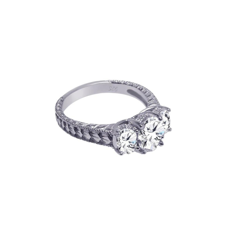 Silver 925 Rhodium Plated CZ Past Present Future Ring - ACR00004 | Silver Palace Inc.