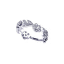 Silver 925 Rhodium Plated CZ Flower Leaf Eternity Ring - ACR00030 | Silver Palace Inc.