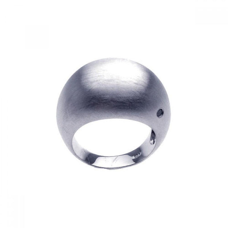 Closeout-Silver 925 Rhodium Plated CZ Plain Dome Ring - BGR00190 | Silver Palace Inc.