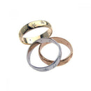 Silver 925 Rhodium, Gold and Rose Gold Plated 3 Toned Clear CZ Stackable Star Ring Set - BGR00211 | Silver Palace Inc.
