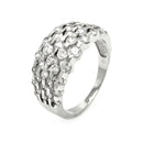 Silver 925 Rhodium Plated Clear Round CZ Ring - BGR00442 | Silver Palace Inc.