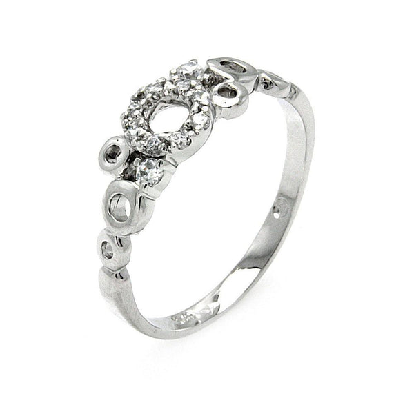 Silver 925 Rhodium Plated Clear CZ Open Bubbles Ring - BGR00517 | Silver Palace Inc.