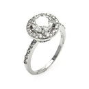 Silver 925 Rhodium Plated Clear Cluster CZ Round Bridal Ring - BGR00525 | Silver Palace Inc.
