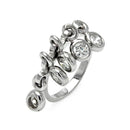 Silver 925 Rhodium Plated 5 Hanging CZ Ring - STR00018 | Silver Palace Inc.