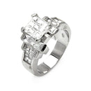 Closeout-Silver 925 Rhodium Plated Diamond Cut CZ Ring - STR00052 | Silver Palace Inc.