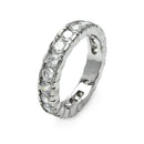 Closeout-Silver 925 Rhodium Plated Channel Set CZ Stackable Ring - STR00071 | Silver Palace Inc.