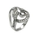 Closeout-Silver 925 Rhodium Plated CZ Spiral Ring - STR00086 | Silver Palace Inc.