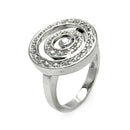 Closeout-Silver 925 Rhodium Plated Double Circle CZ Ring - STR00134 | Silver Palace Inc.