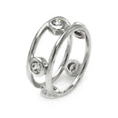 Silver 925 Rhodium Plated 5 CZ Eternity Ring - STR00194 | Silver Palace Inc.