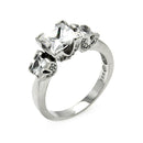Closeout-Silver 925 Rhodium Plated Princess Cut CZ Past Present Future Ring - STR00201 | Silver Palace Inc.
