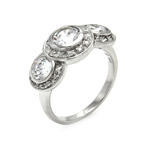 Closeout-Silver 925 Rhodium Plated CZ Past Present Future Ring - STR00213 | Silver Palace Inc.